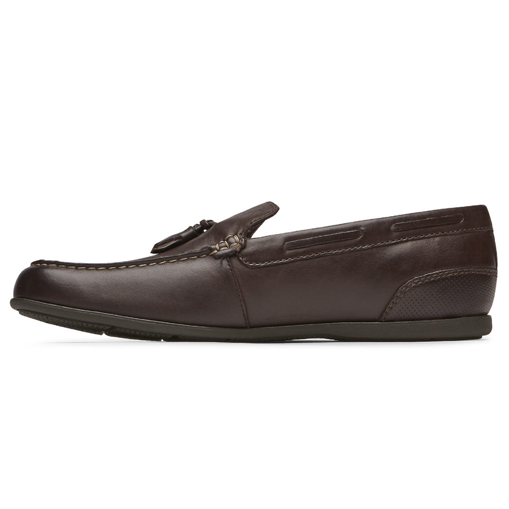 Rockport Singapore Mens Loafers - Malcom Tassel Dark Brown - AX1054328